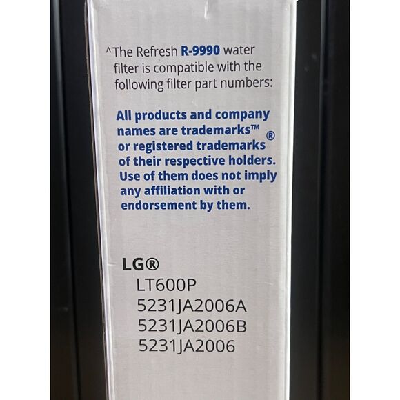 NEW in BOX Refresh Replacement Water Filter R-9990 Fits LG Kenmore Refrigerators - Picture 16 of 16